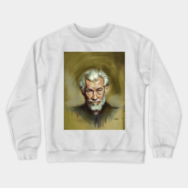 Ian McKellen portrait Crewneck Sweatshirt by Artofokan